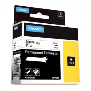 Taśma do Dymo Rhino 1734523 24mm 5.5m biała taśma czarny napis POLIESTER oryginalna