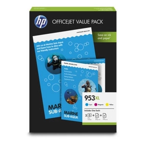 Zestaw oryginalny tuszy XL+50 arkuszy papieru HP All-in-One Printing Paper oraz 25 arkuszy papieru HP Professional Matt Inkjet Paper (1CC21AE) 