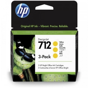 Tusz oryginalny 3ED79A (HP 712) Żółty 3-pack