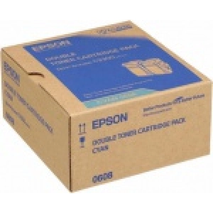 Toner oryginalny C13S050608 Niebieski Dwupak