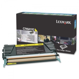 Toner oryginalny C746A1YG Żółty zwrotny
