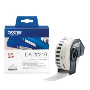 Taśma Brother DK-22210 czarny nadruk na białym tle, 29mm x 30,48 metrów na rolce oryginalna
