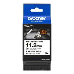 Brother taśma HSE-231E czarny druk/biały podkład, 1.5m, 11.2mm