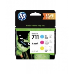 Zestaw oryginalny tuszy P2V32A (HP 711) Niebieski/Purpurowy/Żółty