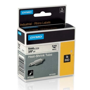 Rurka termokurczliwa do Dymo 18053 9mm 1.5m [fi]1.7mm - 3.7mm biała rurka czarny nadruk oryginalna