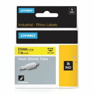 Rurka termokurczliwa do Dymo 1805444 24mm 1.5m [fi]5.5mm - 14.5mm żółta rurka czarny nadruk oryginalna