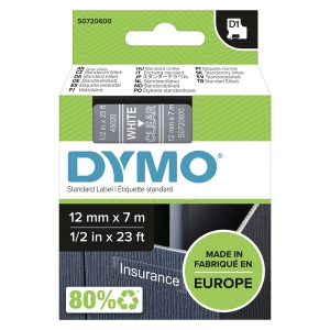 Taśma do Dymo D1 45020 12mm 7m przeźroczysta taśma biały napis S0720600 oryginalna