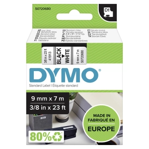 Taśma do Dymo D1 40913 9mm 7m biała taśma czarny napis S0720680 oryginalna