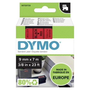 Taśma do Dymo D1 40917 9mm 7m czerwona taśma czarny napis S0720720 oryginalna