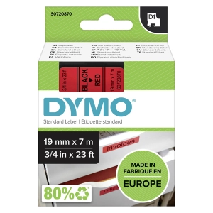 Taśma do Dymo D1 45807 19mm 7m czerwona taśma czarny napis S0720870 oryginalna