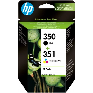 Zestaw tuszy HP 350 / HP 351 Czarny + Kolor CMYK (SD412EE)