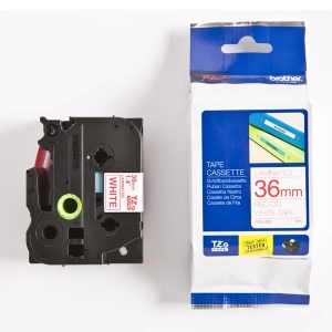 Taśma do Brother TZe-262 36mm 8m biała taśma czerwony napis oryginalna