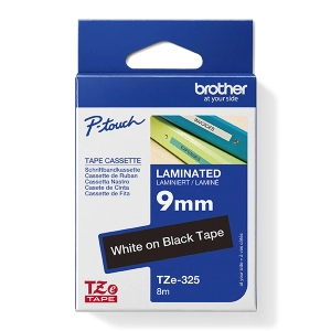 Taśma do Brother TZe-325 9mm 8m czarna taśma biały napis oryginalna