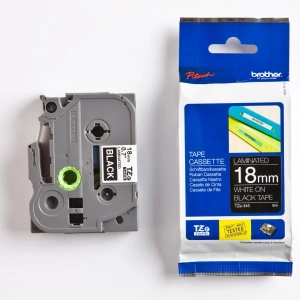 Taśma do Brother TZe-345 18mm 8m czarna taśma biały napis oryginalna