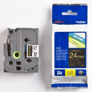 Taśma do Brother TZe-354 24mm 8m czarna taśma złoty napis oryginalna