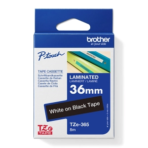 Taśma do Brother TZe-365 36mm 8m czarna taśma biały napis oryginalna