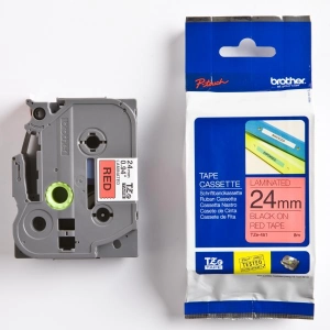 Taśma do Brother TZe-451 24mm 8m czerwona taśma czarny napis oryginalna