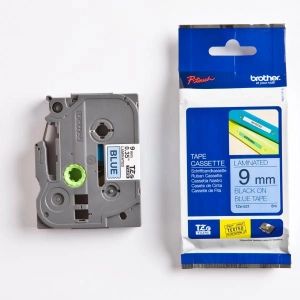 Taśma do Brother TZe-521 9mm 8m niebieska taśma czarny napis oryginalna