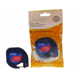 Taśma do Dymo Letra Tag 59424FW 12mm 4m pomarańczowy wzór kwiatowy czarny napis