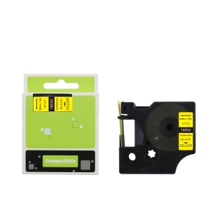 Rurka termokurczliwa do Dymo 18052 6mm 1.5m ?1.2mm - 2.3mm żółta rurka czarny nadruk