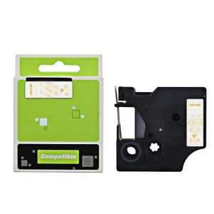 Taśma do Dymo D1 45025 12mm 7m przeźroczysta taśma złoty napis