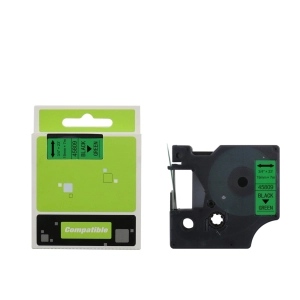 Taśma do Dymo D1 45809 19mm 7m zielona taśma czarny napis S0720890