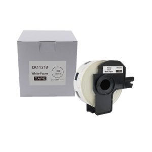 Etykiety do Brother DK-11218 czarny nadruk na białym tle, 24 mm średnicy 1000szt etykiet na rolce