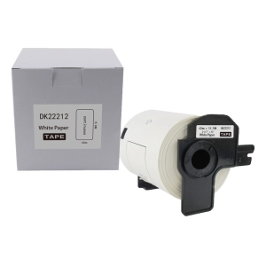 Taśma do Brother DK-22212 czarny nadruk na białym tle, 62mm x 15,24 metrów na rolce FOLIOWA