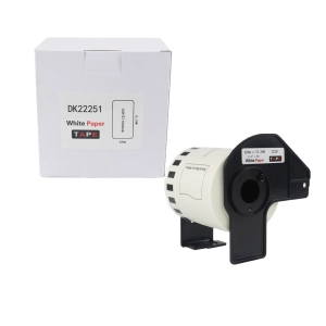 Taśma do Brother DK-22251 czarny i czerwony nadruk na białym tle, 62mm x 15,24 metrów na rolce CZERWONY NAPIS