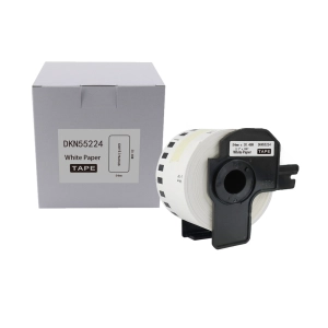 Taśma do Brother DK-N55224 czarny nadruk na białym tle, 54mm x 30,48 metrów na rolce BEZ KLEJU