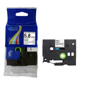 Rurka termokurczliwa do Brother HSe-211 5.8mm 1.5m [fi]1.7mm-3.2mm biała rurka czarny nadruk