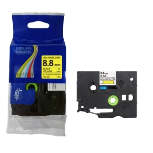 Rurka termokurczliwa do Brother Hse-621 8.8mm 1.5m ?2.6mm-5.1mm żółta rurka czarny nadruk