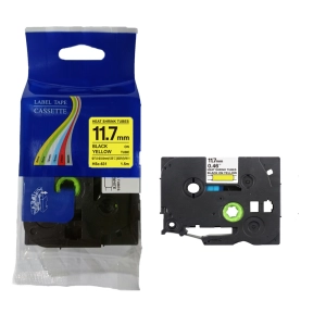 Rurka termokurczliwa do Brother Hse-631 11.7mm 1.5m ?3.6mm-7.0mm żółta rurka czarny nadruk