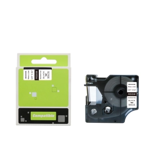 Rurka termokurczliwa do Dymo RS5W 9mm 2.5m [fi]1.7mm - 3.7mm biała rurka czarny nadruk