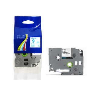 Taśma do Brother TZe-123 9mm 8m przeźroczysta taśma niebieski napis