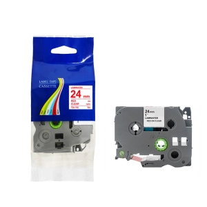 Taśma do Brother TZe-152 24mm 8m przeźroczysta taśma czerwony napis