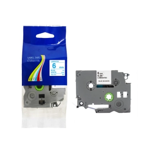 Taśma do Brother TZe-213 6mm 8m biała taśma niebieski napis