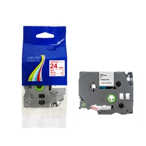 Taśma do Brother TZe-252 24mm 8m biała taśma czerwony napis