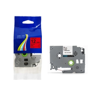 Taśma do Brother TZe-431 12mm 8m czerwona taśma czarny napis
