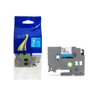 Taśma do Brother TZe-525 9mm 8m niebieska taśma biały napis