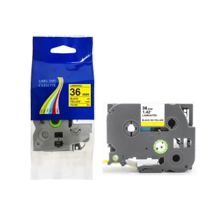 Taśma do Brother TZe-661 36mm 8m żółta taśma czarny napis