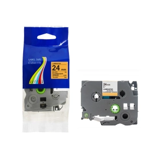 Taśma do Brother TZe-B51 24mm 8m pomarańczowa taśma czarny napis fluorescencyjna