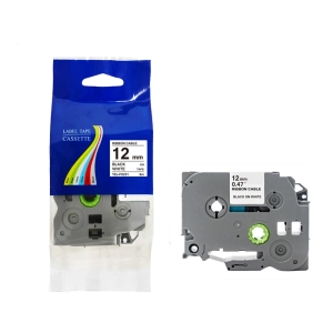 Taśma do Brother TZe-FX231 12mm 8m biała taśma czarny napis flexi elastyczna