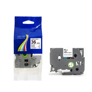 Taśma do Brother TZe-FX261 36mm 8m biała taśma czarny napis flexi elastyczna