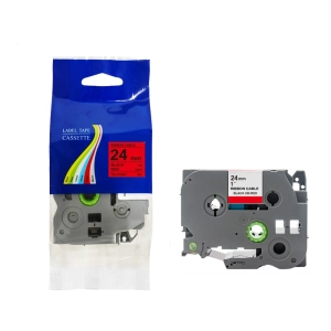 Taśma do Brother TZe-FX451 24mm 8m czerwona taśma czarny napis flexi elastyczna