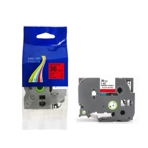 Taśma do Brother TZe-FX461 36mm 8m czerwona taśma czarny napis flexi elastyczna