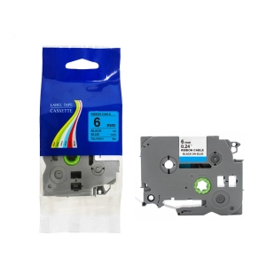 Taśma do Brother TZe-FX511 6mm 8m niebieska taśma czarny napis flexi elastyczna