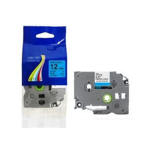 Taśma do Brother TZe-FX531 12mm 8m niebieska taśma czarny napis flexi elastyczna