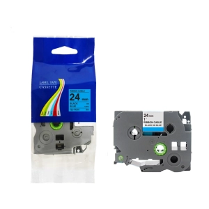 Taśma do Brother TZe-FX551 24mm 8m niebieska taśma czarny napis flexi elastyczna