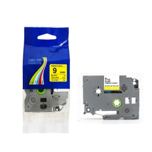 Taśma do Brother TZe-FX621 9mm 8m żółta taśma czarny napi flexi elastyczna
